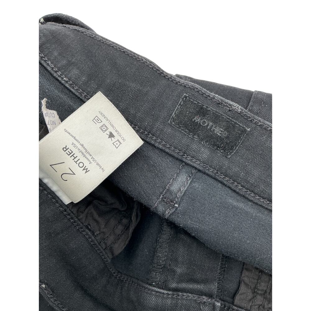 Mother Classic Black Hustler Ankle Fray Denim Jeans Size 27 - Picture 4 of 4